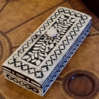 Handcrafted black and white bone inlay box