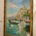 Impressionist oil painting of Venice canal
