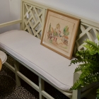 Light green Chippendale style garden bench