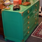Hollywood regency dresser - green lacquer
