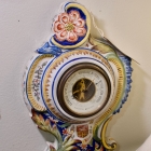 French vintage faience barometer