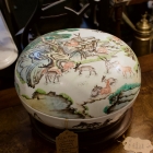 Vintage Chinese covered hand painted bowl