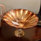 Rey vintage Murano Amber pedestal bowl