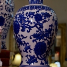 Botanical blue & white vase
