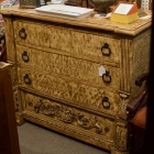 Distressed 4 drawer chest w/ columns & claw feet