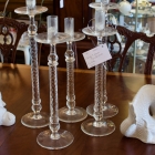 Set of 3 glass candlesticks
