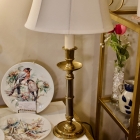 Brass/silver lamps pair