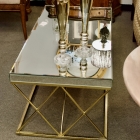 Glass mirror top table