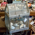 Vintage glass terrarium mini greenhouse
