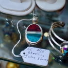 Sterling inlay stones necklace pendant