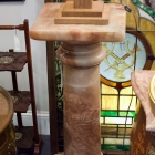 Italian solid brown marble pedestal stand