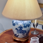 Antique Chinese blue & white lamp
