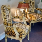 Pair of animal print chairs