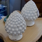 Pine cone sculpture pair