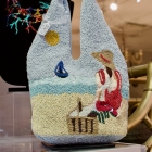 Lady on the beach beaded bag
