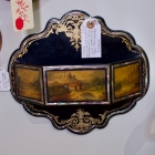 Fabulous rare 19th C paper mache wall pocket
