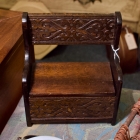Miniature oak carved wood settee C1910