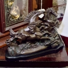 Three galloping horses, heavy metal sculpture decor