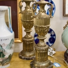 Pair of beautiful brass lamps w/ marble bases