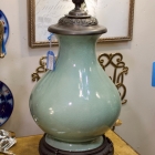 Ginger jar w/ metal base & lid
