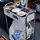 1950s medical cart w/ glass top