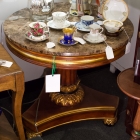 Marble top gold decorated regency center table