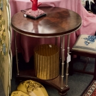 Gueridon round table - faux bamboo chrome