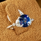 14K sapphire & diamond ring