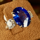 3 stone sapphire & diamond ring