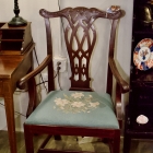 Needlepoint seat captains chair