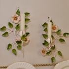Pair of vintage Italian tole flower sconces