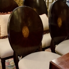 Set of 4 designer chairs w/ upholstered seats