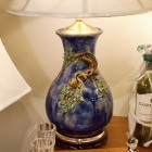 Blue / green majolica lamps