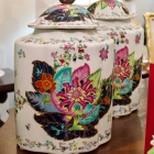 Pair of tobacco leaf jars