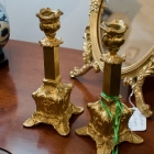19th century French bronze gilt 8” candlesticks pair