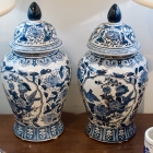 Blue & white temple jars