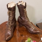 1890-1910 brown leather lady’s boots