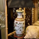 Chinese porcelain Famille Verte floral lamp