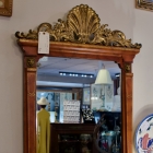 Gold leaf & leather framed mirror
