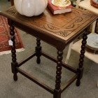 Antique English oak carved top table