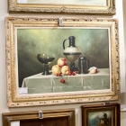 Still life w/ apples & cherries.