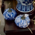 Pair of blue & white pumpkins