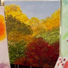 Autumn trees oil on canvas