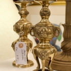 Asian brass candleholders