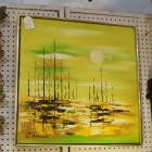 Mid century oil on canvas painting