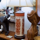 Antique hat form vase into lamp