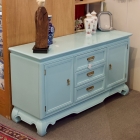 Lacquer finish light blue credenza