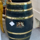 Antique English coopered brass bound umbrella stand