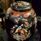 Vintage peacock ginger jar