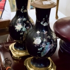 Pair of mother of pearl lamps